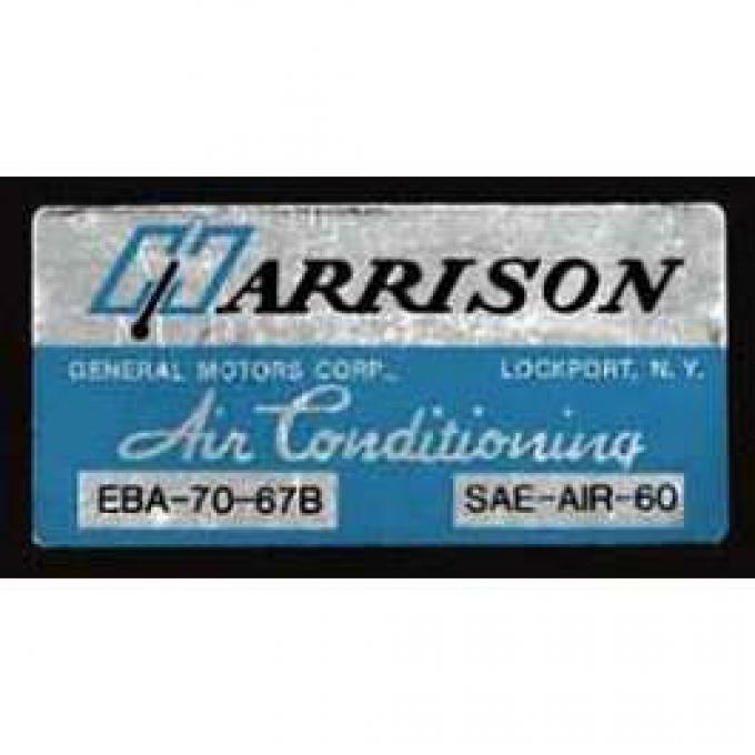 Full Size Chevy Air Conditioning Evaporation Decal, Harrison, 1967