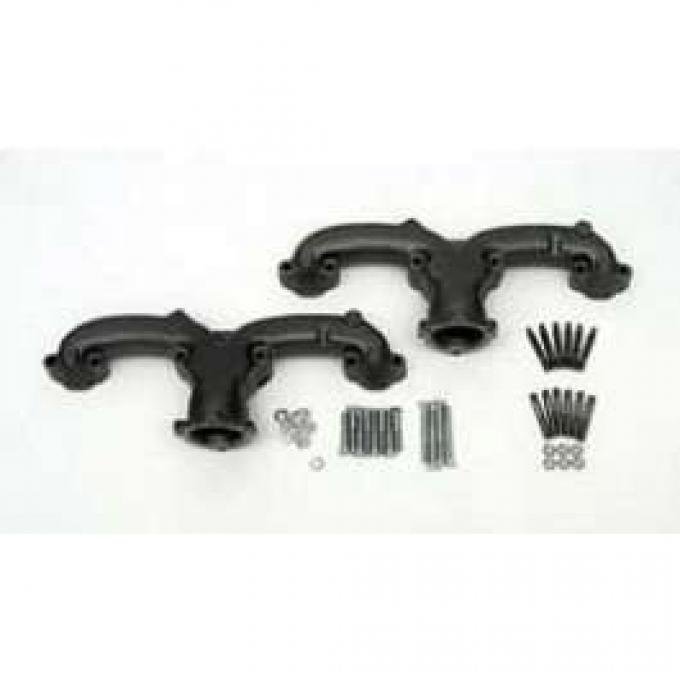 Full Size Chevy High Performance Exhaust Manifolds, Uncoated, Small Block V8, 1958-1972