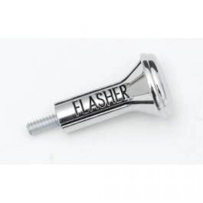Full Size Chevy Emergency Flasher Knob, Chrome, With Flasher Lettering, 1968-1970