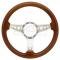 Full Size Chevy Steering Wheel, Volante S9, Walnut Wood Finish, 1958-1984