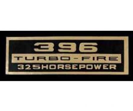Full Size Chevy Air Cleaner Decal, Turbo-Fire, 396ci/325hp, 1965