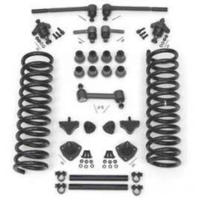 Full Size Chevy Front End Suspension Rebuild Kit, With Standard Coil Springs & Polyurethane Bushings, 1958-1960