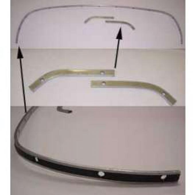 Full Size Chevy Convertible Top Rear Tack Rails, 1965-1966