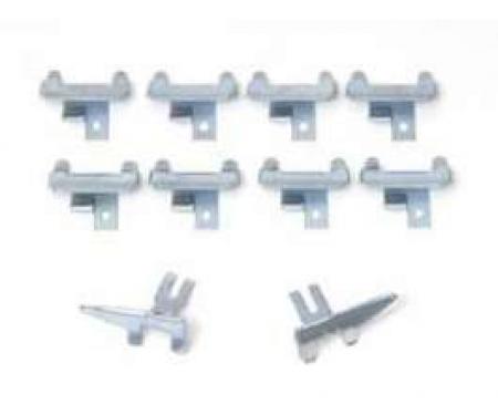 Full Size Chevy Windshield Lower Reveal Molding Clips, Front, 1963-1964