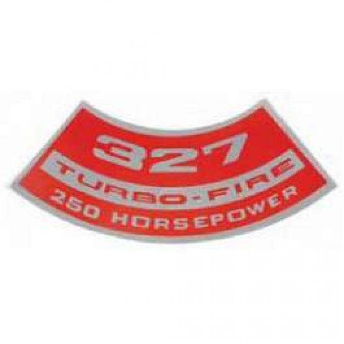 Full Size Chevy Air Cleaner Decal, Turbo-Fire, 327ci/250hp, 1968