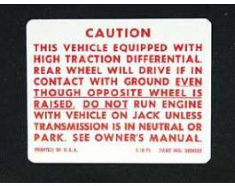 Full Size Chevy Positraction Decal, 1971-1972