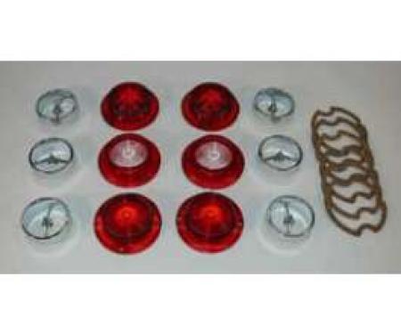 Full Size Chevy Taillight & Back-Up Light Lens Set, Impala, 1963