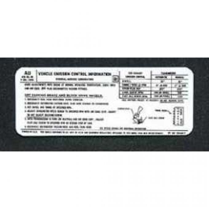 Full Size Chevy Emission Decal, 1971