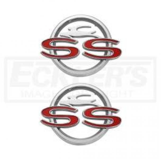 Full Size Chevy Rear Quarter Panel Emblems, Impala SS, 1962