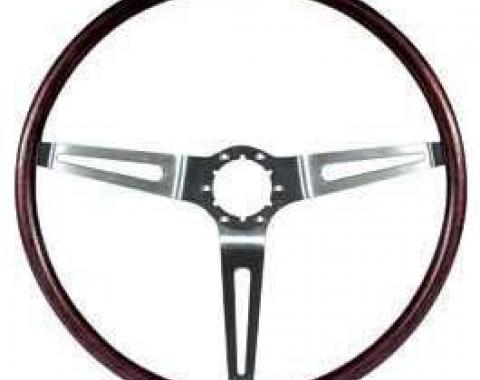 Full Size Chevy Steering Wheel, Simulated Rosewood, 1969-1970