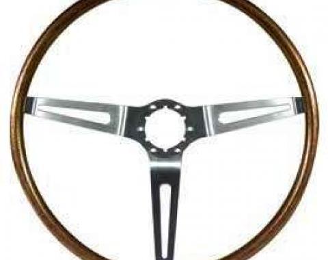 Full Size Chevy Steering Wheel, Simulated Walnut Wood, 1967-1968