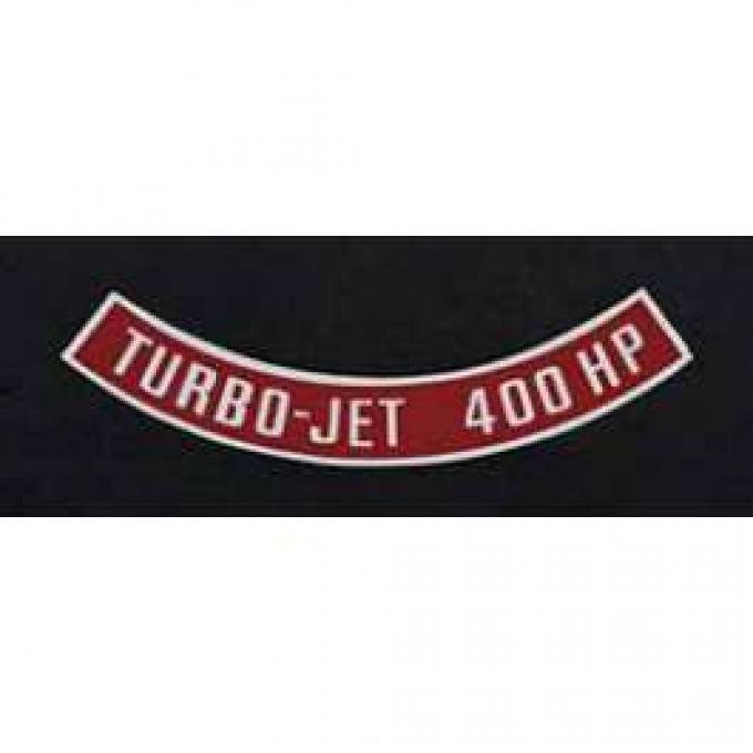 Full Size Chevy Air Cleaner Decal, 409ci/400hp, Turbo-Jet, 1965