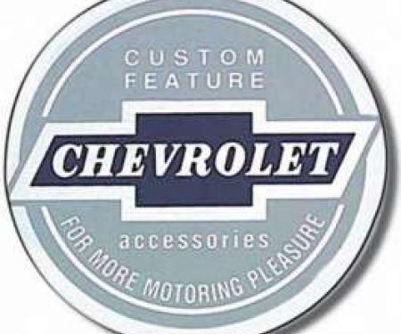 Full Size Chevy Seat Belt Buckle Bowtie Logo Decal, 1961-1963