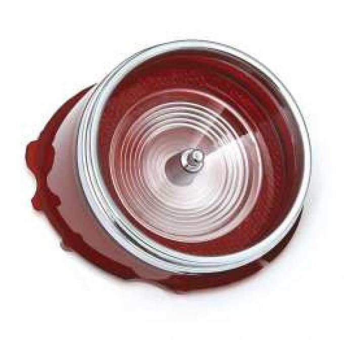 Full Size Chevy Back-Up Light Lens, With Trim Ring, Impala, 1965