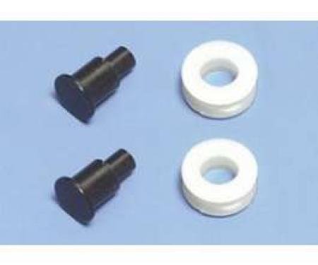 Full Size Chevy Door Nylon Window Rollers & Rivets, 1/4 Diameter, Grooved, 1958-1965