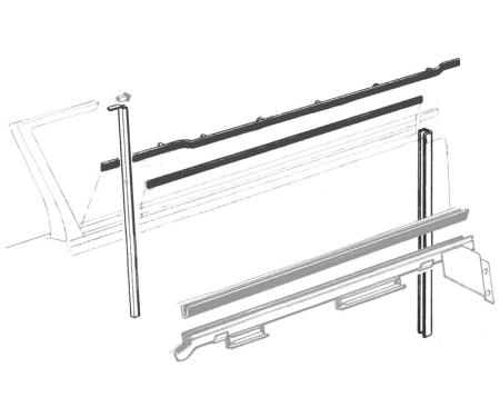 Dennis Carpenter Door Glass Anti-Rattler Kit - Hardtop & Retractable - 1957-58 Ford Car   B7A-7621460-S