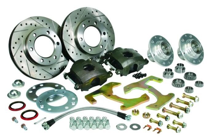 Classic Performance Complete Disc Brake Kit w/ Firewall Booster for OEM Stock Spindles for 55-59 Chevy 1/2 Ton Truck 5559CBK-6HK-FBB-ARGX