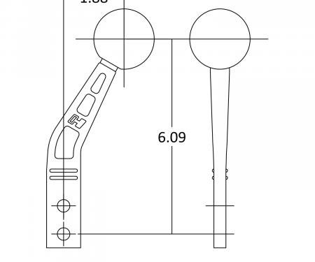 Hurst Billet/Plus Shifter Stick, Black/Machined 5389023