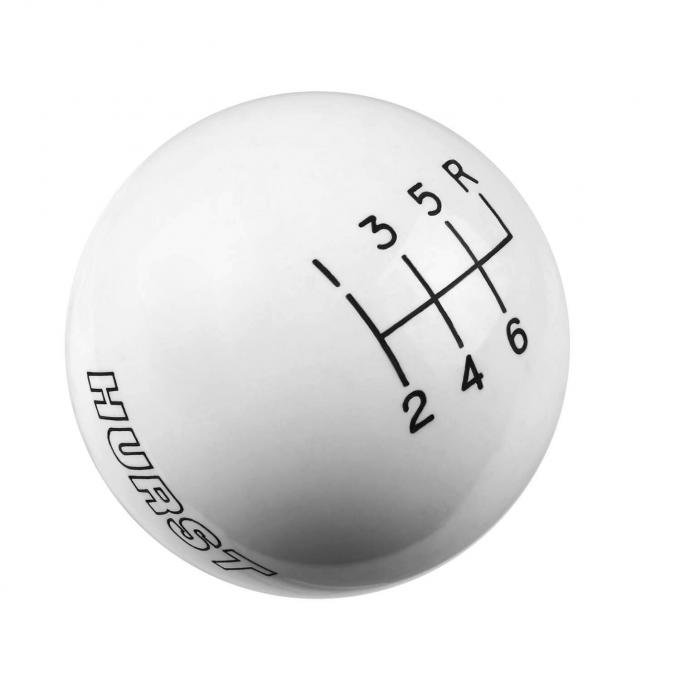 Hurst Shift Knob, 6-Speed, White 1630056