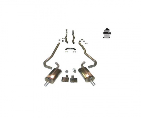 Corvette Exhaust System, 2" to 2 1/2" Manual, with Magnaflow Mufflers & Tips, 1968-1972