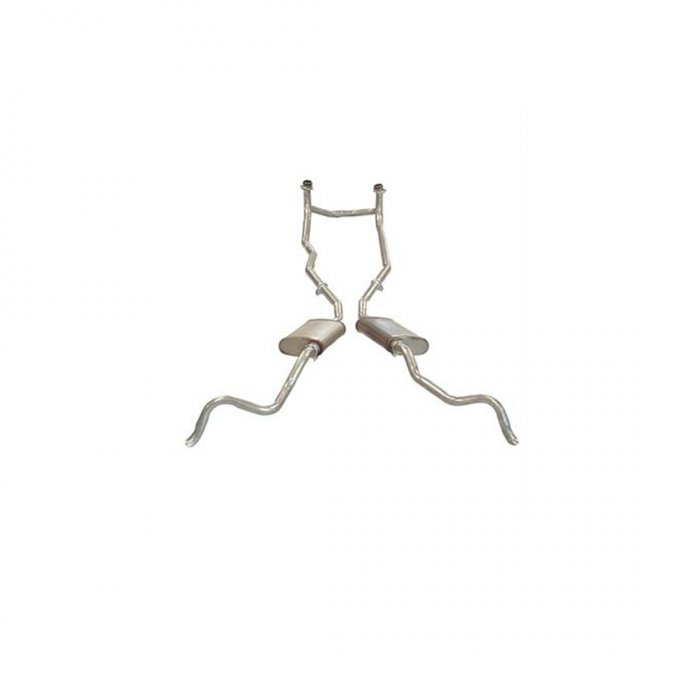 Corvette Exhaust System, Low Performance, with Round Magnaflow Muffler, 1959-1960