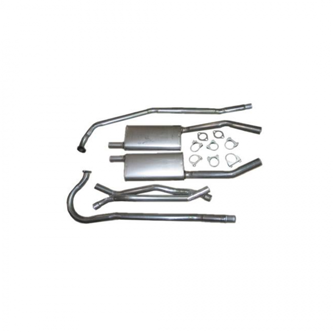 Corvette Exhaust System, with Welded Oval Mufflers, V8, 1955