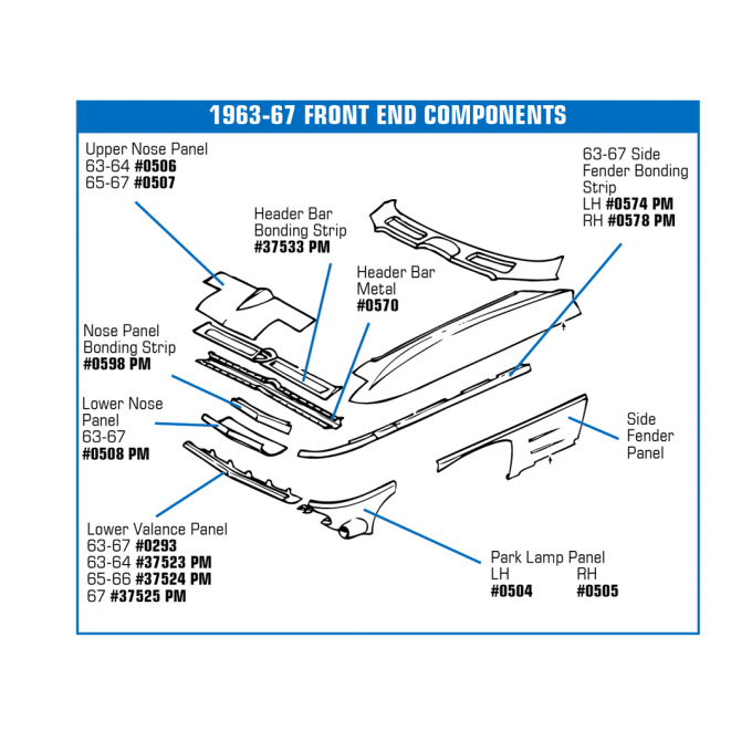 Corvette Bonding Strip, Side Fndr-Hd Srnd Left (Press Molded), 1967