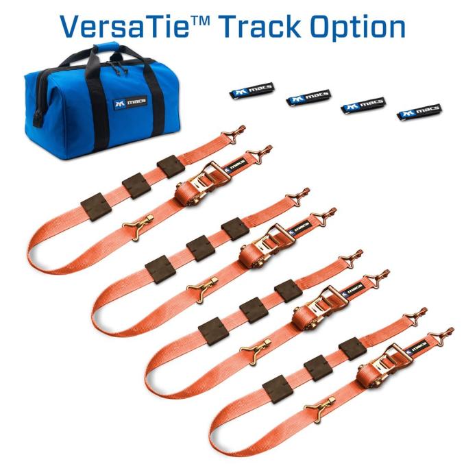 Race Ramps 2 x 10 Tire Block Strap Pack with VersaTie Track Ends - Orange 518001