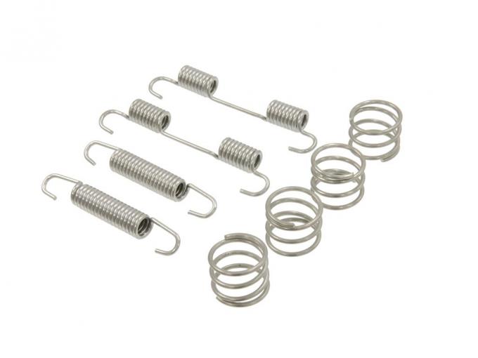 Corvette Parking Brake Shoe Spring Set, 8 Piece, Stainless Steel, 1965-1982