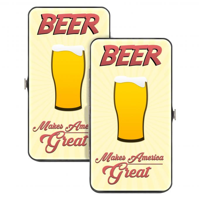 Hinged Wallet - BEER MAKES AMERICA GREAT/Beer Pint/Rays Yellows/Reds