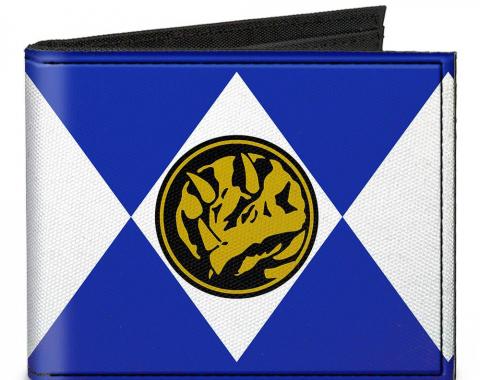 Canvas Bi-Fold Wallet - Diamond Blue Ranger Triceratops Power Logo