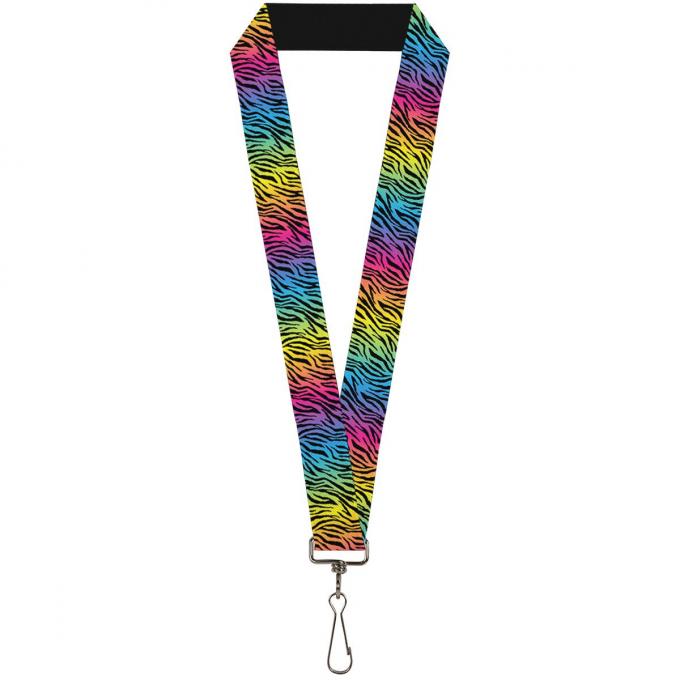 Buckle-Down Lanyard - Zebra Rainbow Ombre