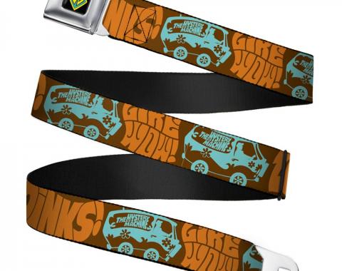 SD Dog Tag Full Color Black/Yellow/Blue Seatbelt Belt - ZOINKS! & The Mystery Machine Webbing