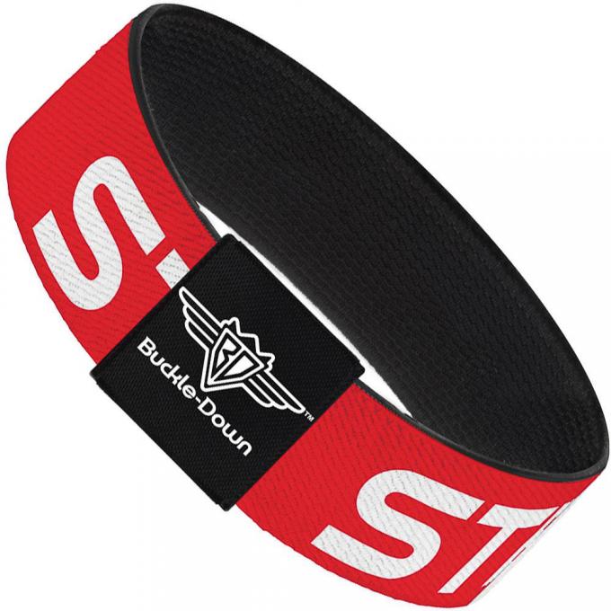 Buckle-Down Elastic Bracelet - STEEZ Flat Red/White