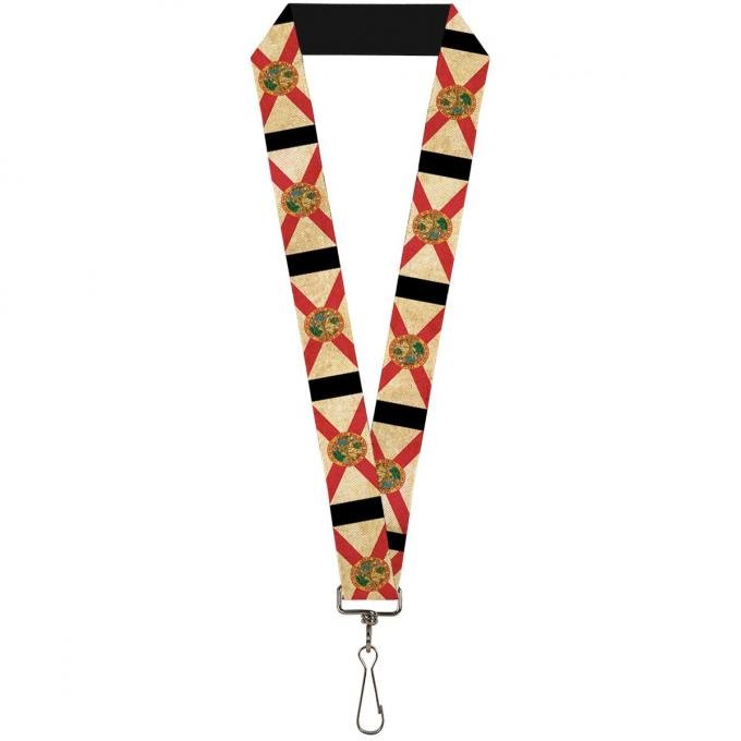 Buckle-Down Lanyard - Florida Flags/Black
