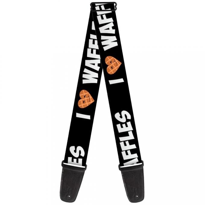 Guitar Strap - I Heart Waffles Text
