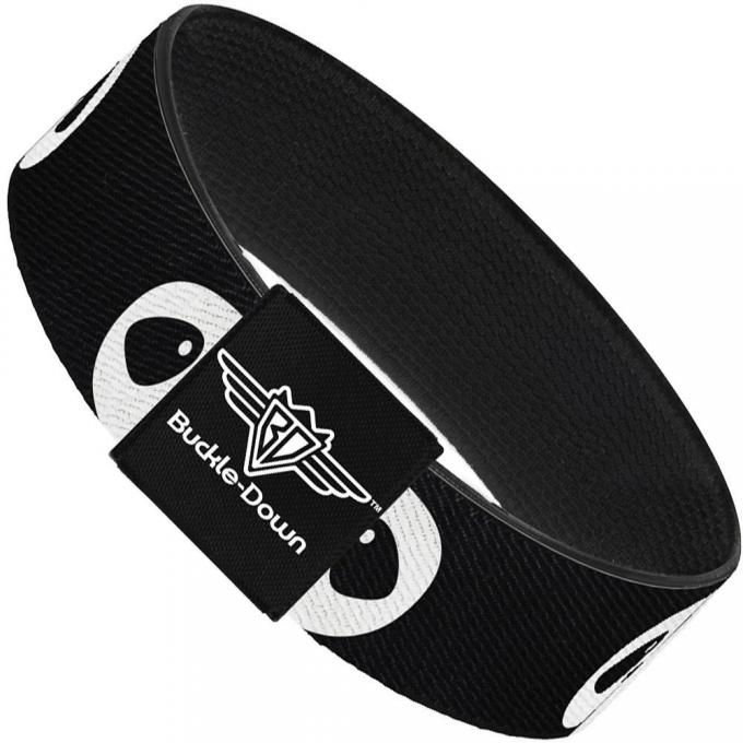 Buckle-Down Elastic Bracelet - Panda Face Black/White