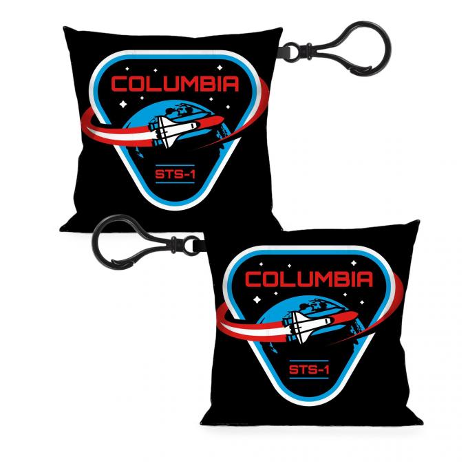 Pillow Keychain - COLUMBIA STS-1 Space Shuttle Black/White/Blues/Red