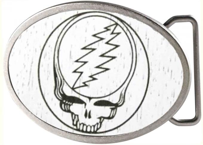 Steal Your Face GW White - Matte Oval Rock Star Buckle
