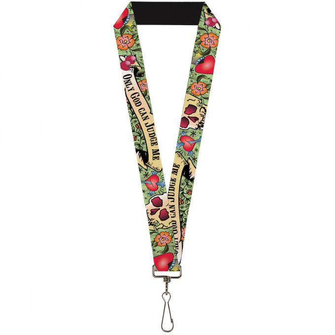 Buckle-Down Lanyard - Only God Can Judge Me Green