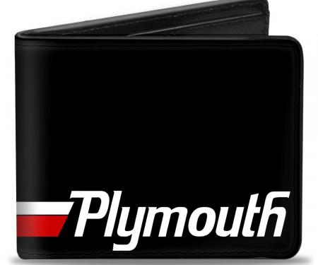 Bi-Fold Wallet - PLYMOUTH Text/Stripe Black/White/Red