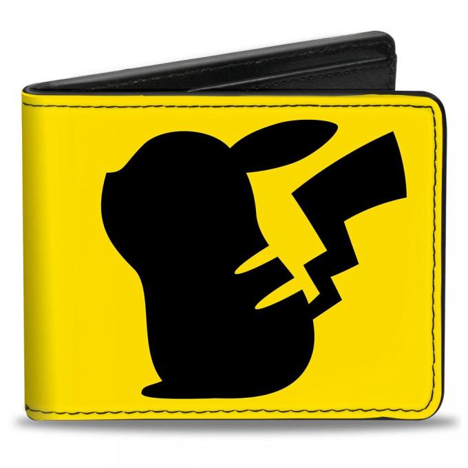 Bi-Fold Wallet - Pikachu Pose Silhouette + Tail Yellow/Black