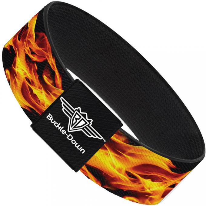 Buckle-Down Elastic Bracelet - Flames Vivid Black/Orange