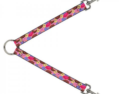 Dog Leash Splitter - Sprinkle Donuts Stacked Multi Color