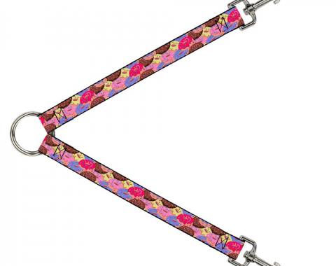 Dog Leash Splitter - Sprinkle Donuts Stacked Multi Color