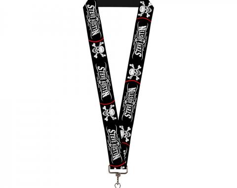 Lanyard - 1.0" -  Stone Cold STEVE AUSTIN/Skull & Cross Bones Black/White/Red