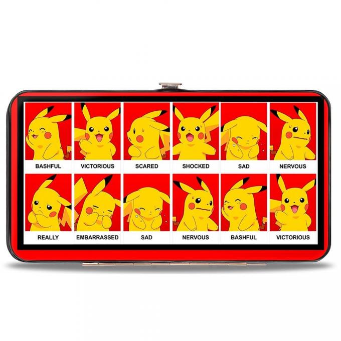 Hinged Wallet - Pikachu 8-Mood Blocks Red/Black/White