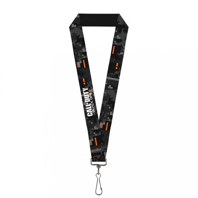 Lanyard - 1.0" - CALL OF DUTY-BLACK OPS III Digital Camo Grays/Black/Orange/White