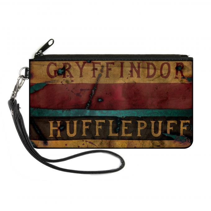 Canvas Zipper Wallet - SMALL - GRYFFINDOR & HUFFLEPUFF Burnt Banners