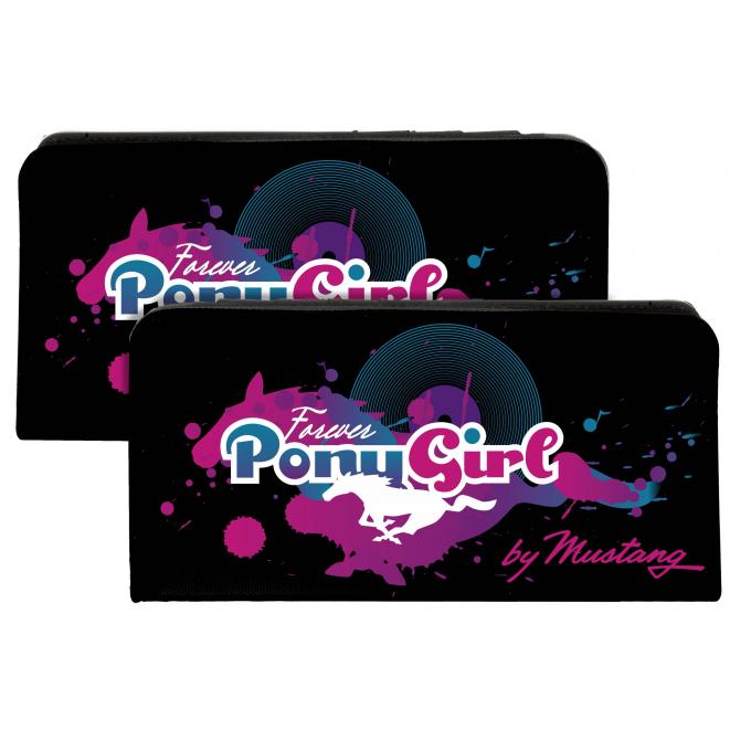 Canvas Snap Wallet - FOREVER PONY GIRL/Mustang Silhouette Black/Blues/Pinks
